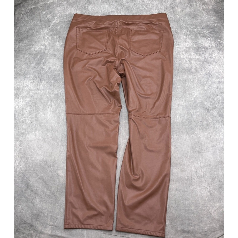 J Jill Pants Women 1XL 36W 30L‎ Brown Hickory Faux Leather Pull On Stretch NWT - Picture 10 of 12